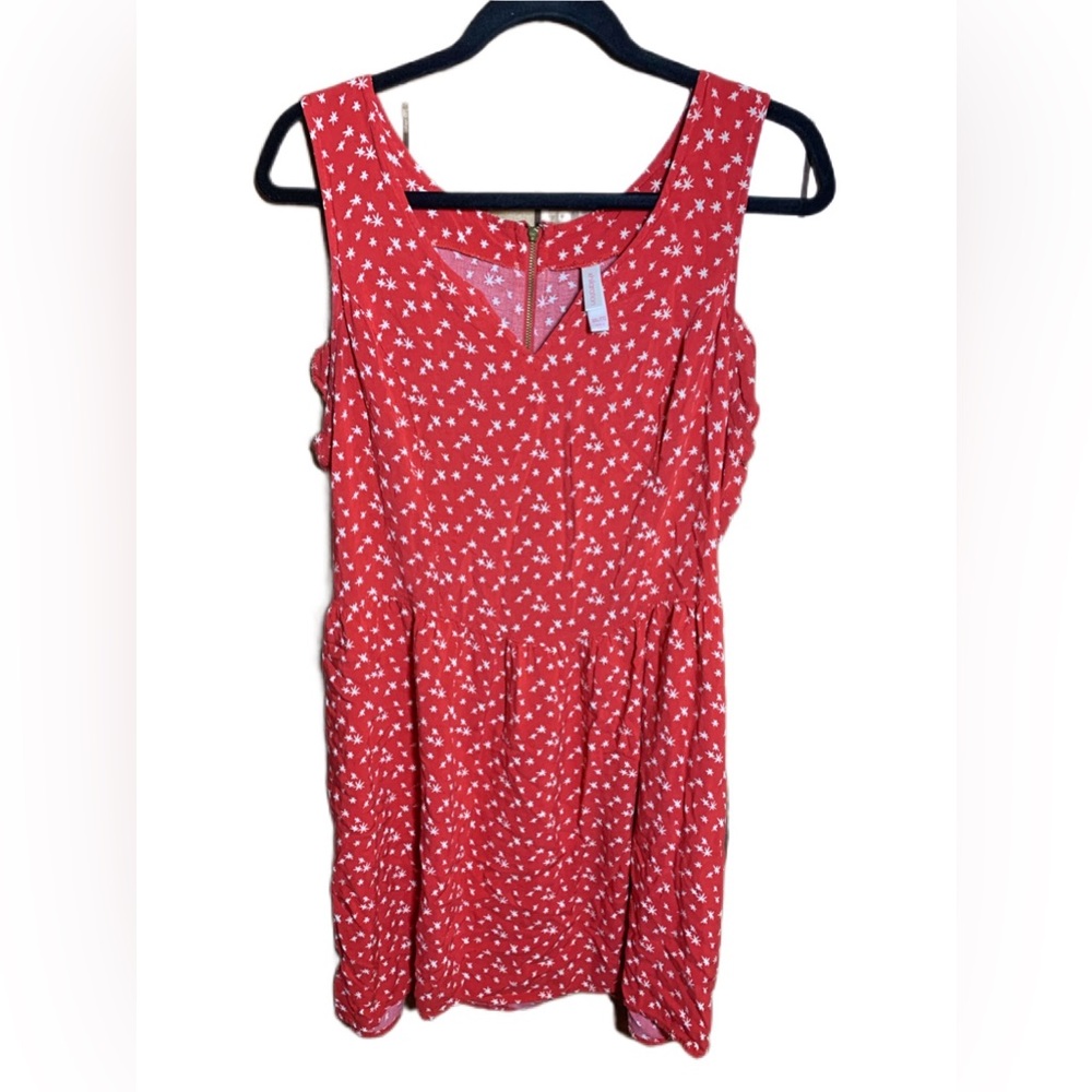 Exhilaration Red & white stars patterned summer dress